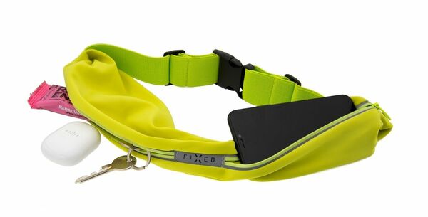 FIXED Univerzální sportovní opasek Sportbelt Duo se dvěmi kapsami, limetkový 1ks porovnat ceny