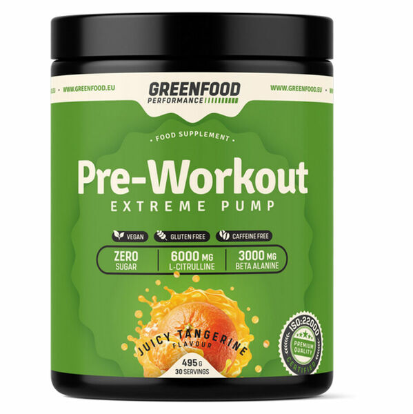 GREENFOOD NUTRITION Performance pre-workout šťavnatá mandarinka 495 g porovnat ceny