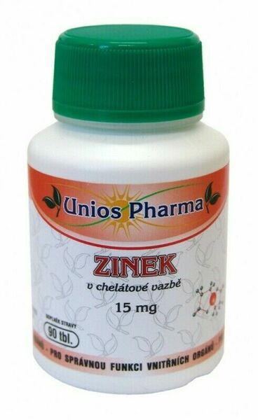 UniosPharma  Unios Pharma Zinek 15mg v chelátové vazbě 90 tablet porovnat ceny