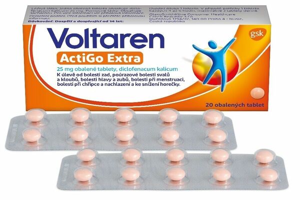 Voltaren Actigo Extra 25mg obalené tablety úleva od bolesti 20ks porovnat ceny