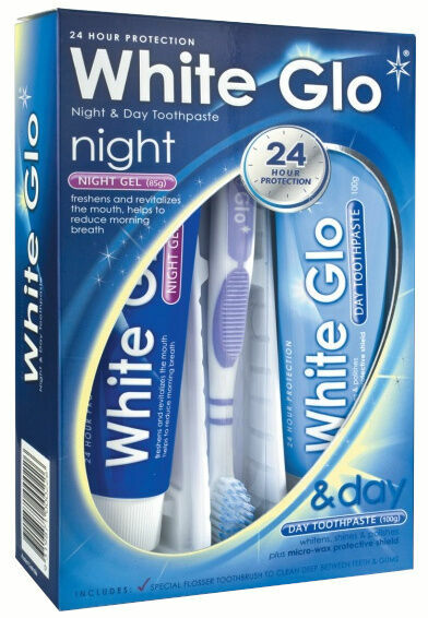 White Glo Noční a denní bělicí zubní pasty + kartáček ZDARMA porovnat ceny
