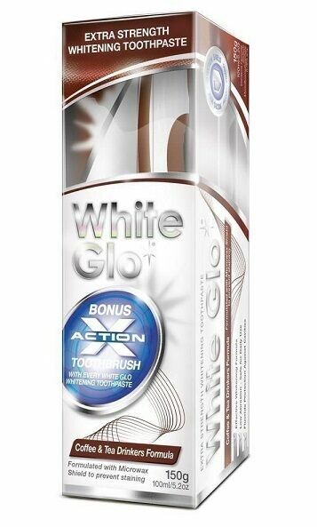 White Glo zubní pasta Coffee and Tea Drinkers 150g + kartáček a mezizubní kartáček ZDARMA porovnat ceny